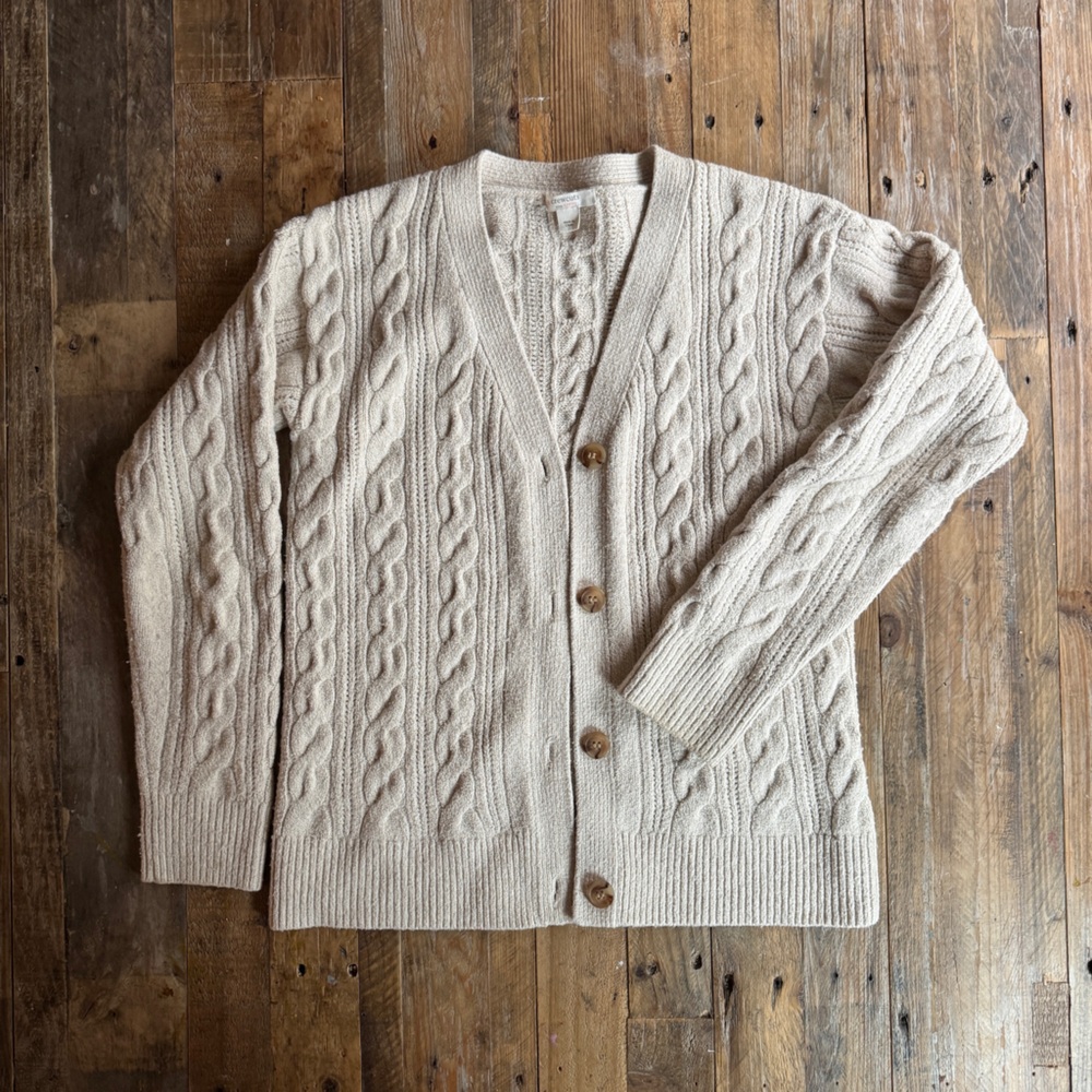 JCrew cream cardigan size 10-11.